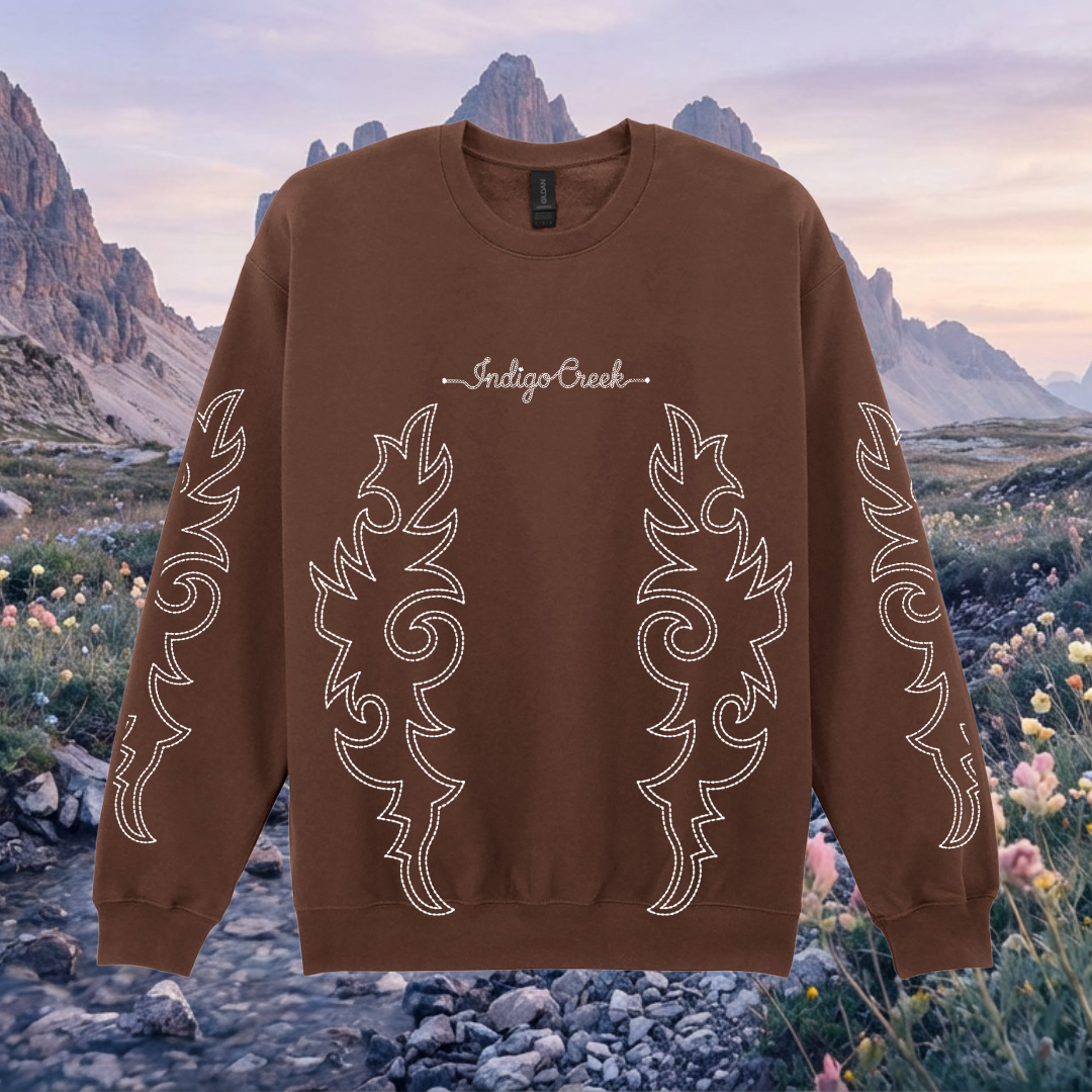 Boot Stitch Print Sweatshirt