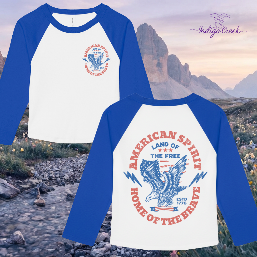 American Spirit 3/4 Varsity Mid Length Tee