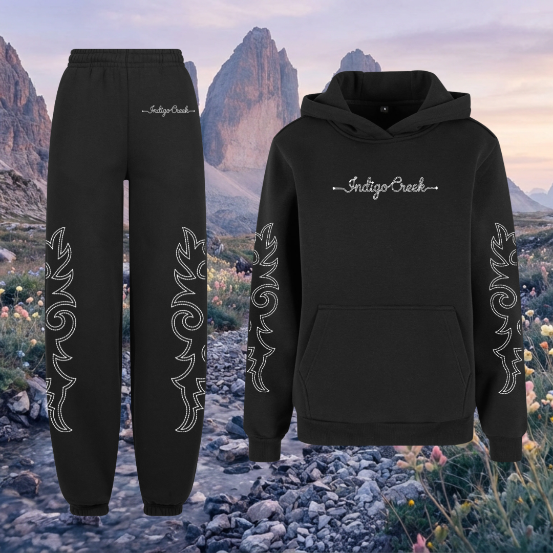 Boot Stitch Print Oversized Jogger Set