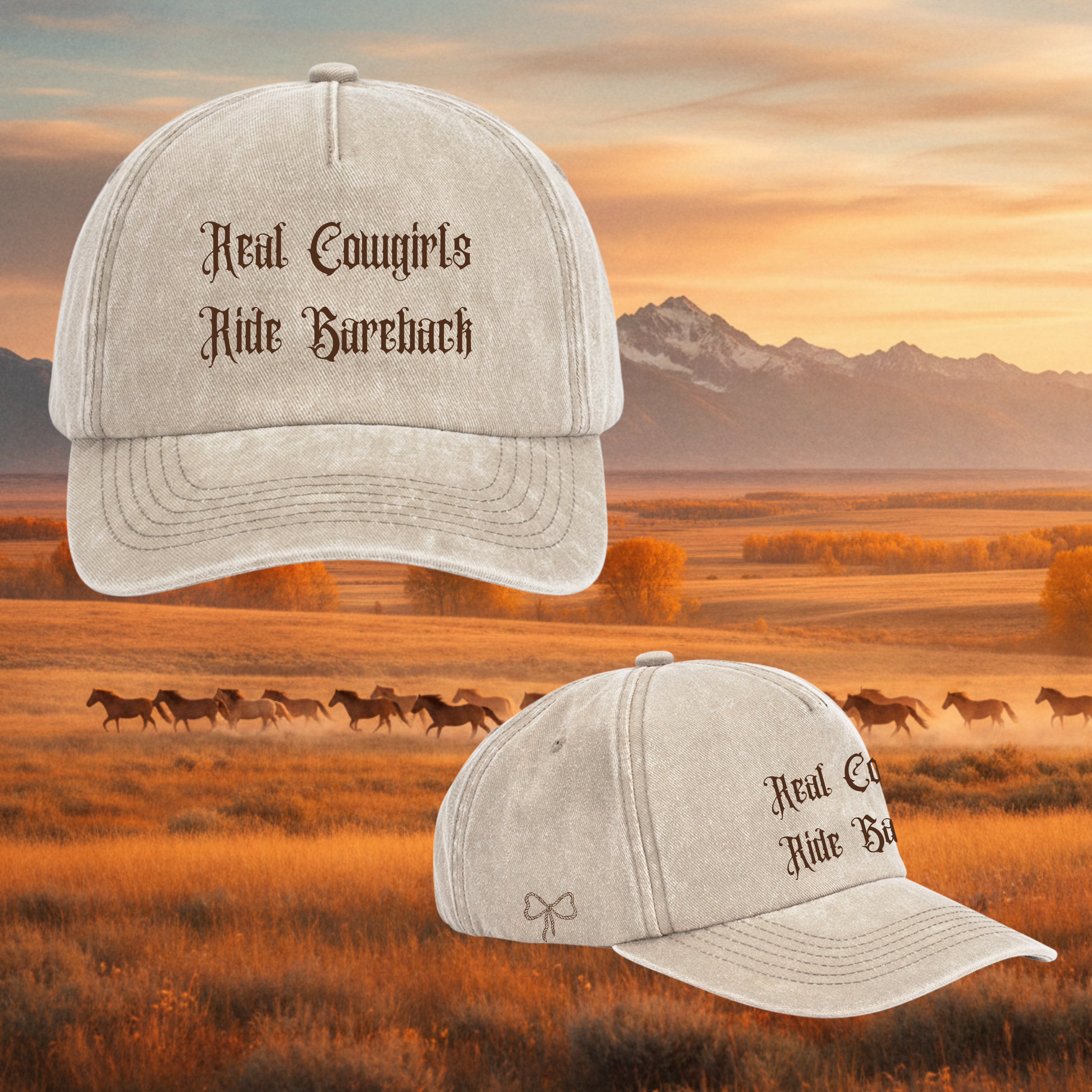 Real Cowgirls Acid Wash Baseball Cap