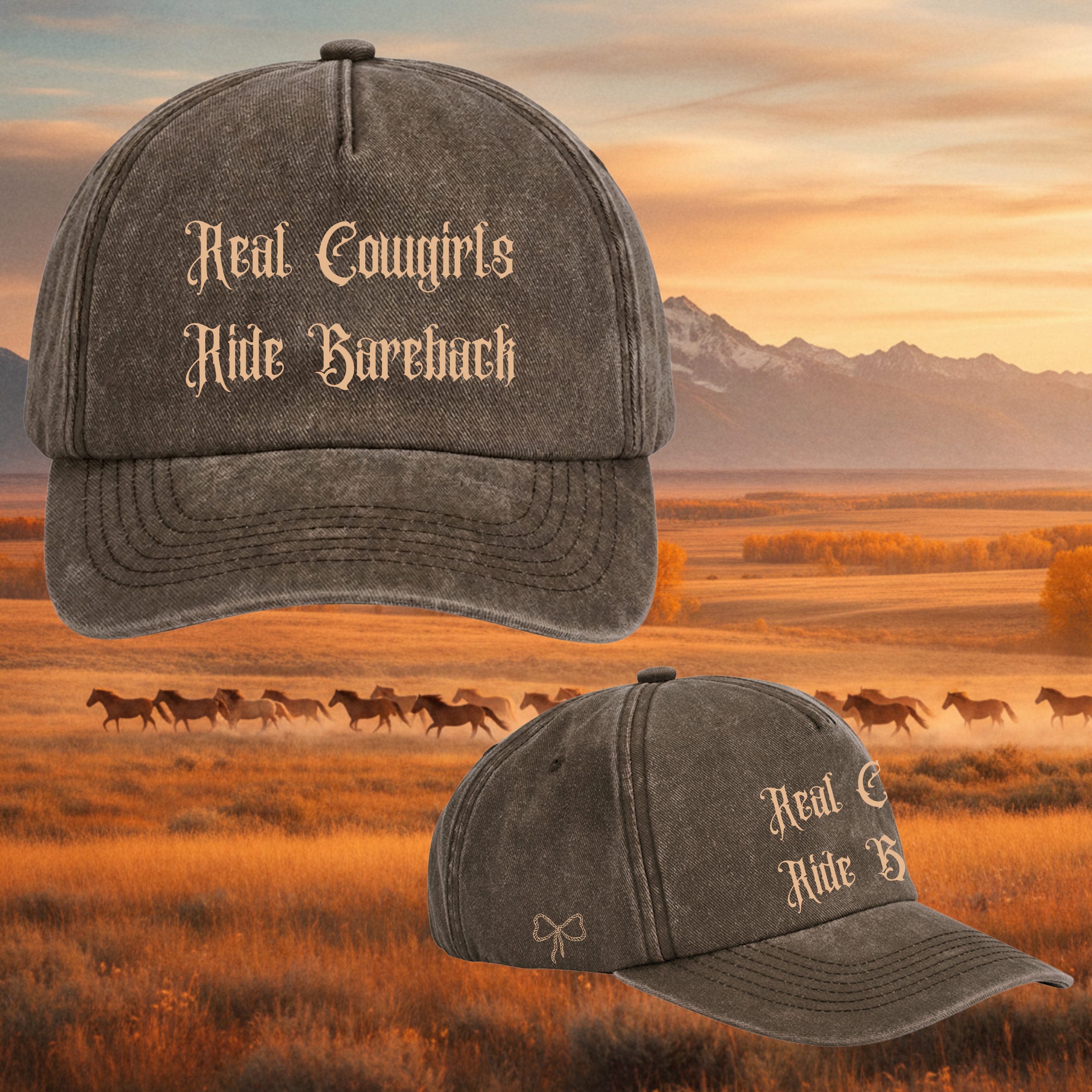 Real Cowgirls Acid Wash Baseball Cap