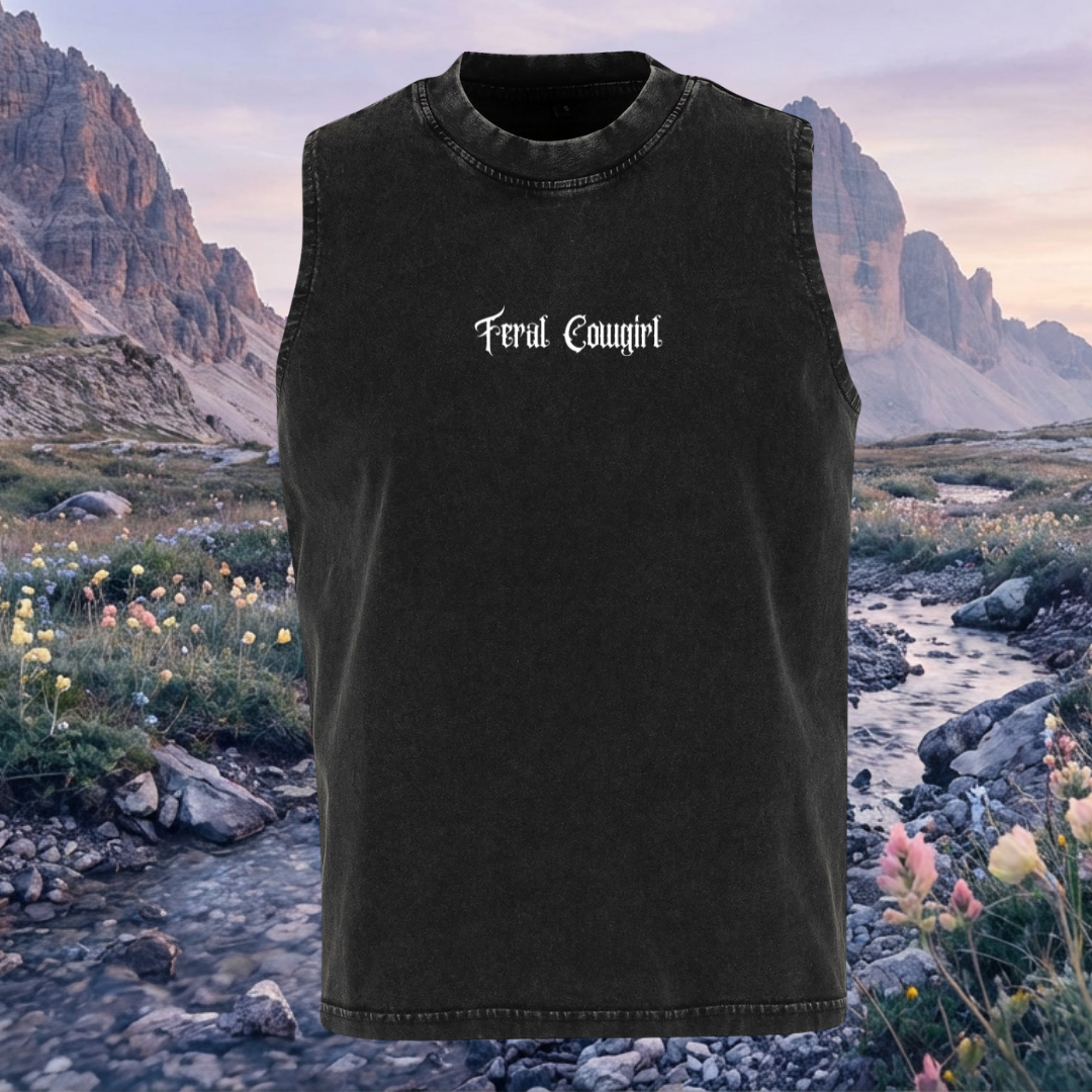 Feral Cowgirl Vintage Wash Sleeveless Tee