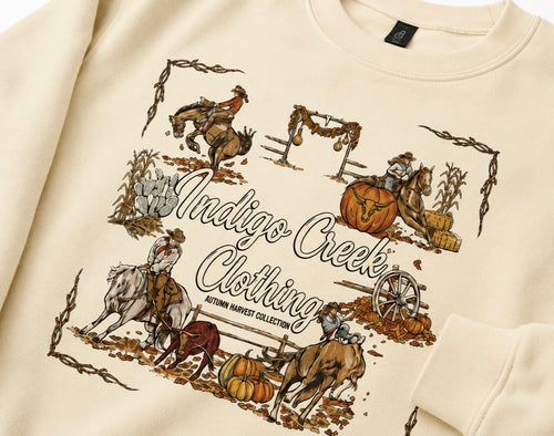 Autumn Bucking Cowgirl Relaxed Fit Sweatshirt