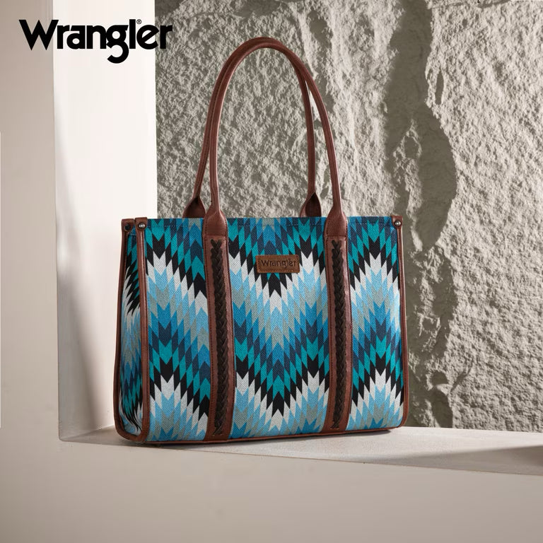 Wrangler Southwestern Pattern Wide Tote - Jean