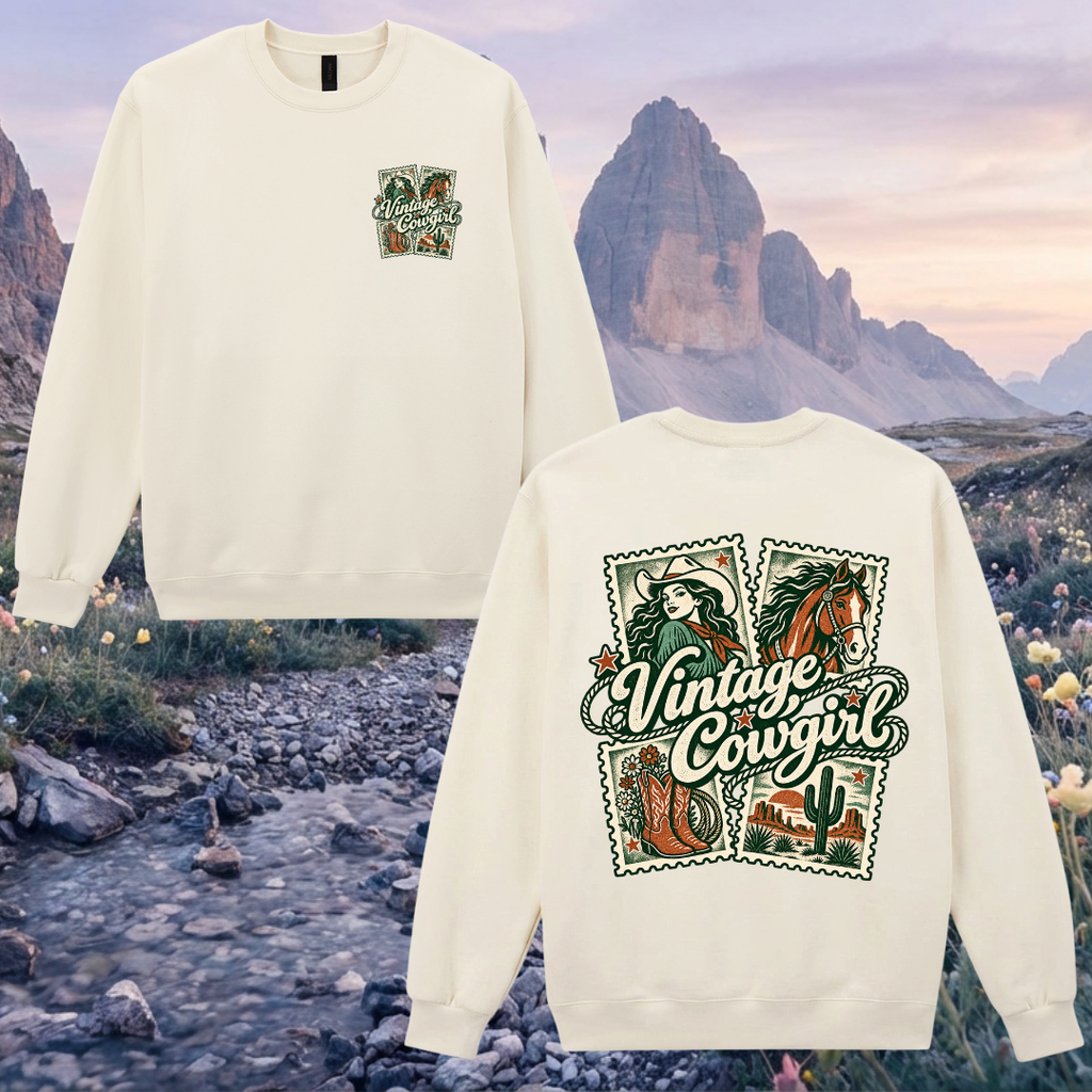 Vintage Cowgirl Stamp Maxweight Sweatshirt