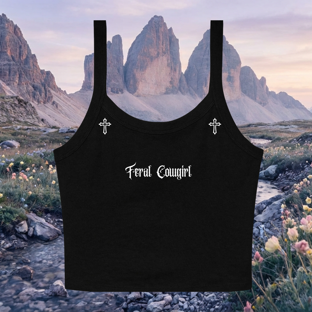 Feral Cowgirl Micro Rib Spaghetti Strap Tank