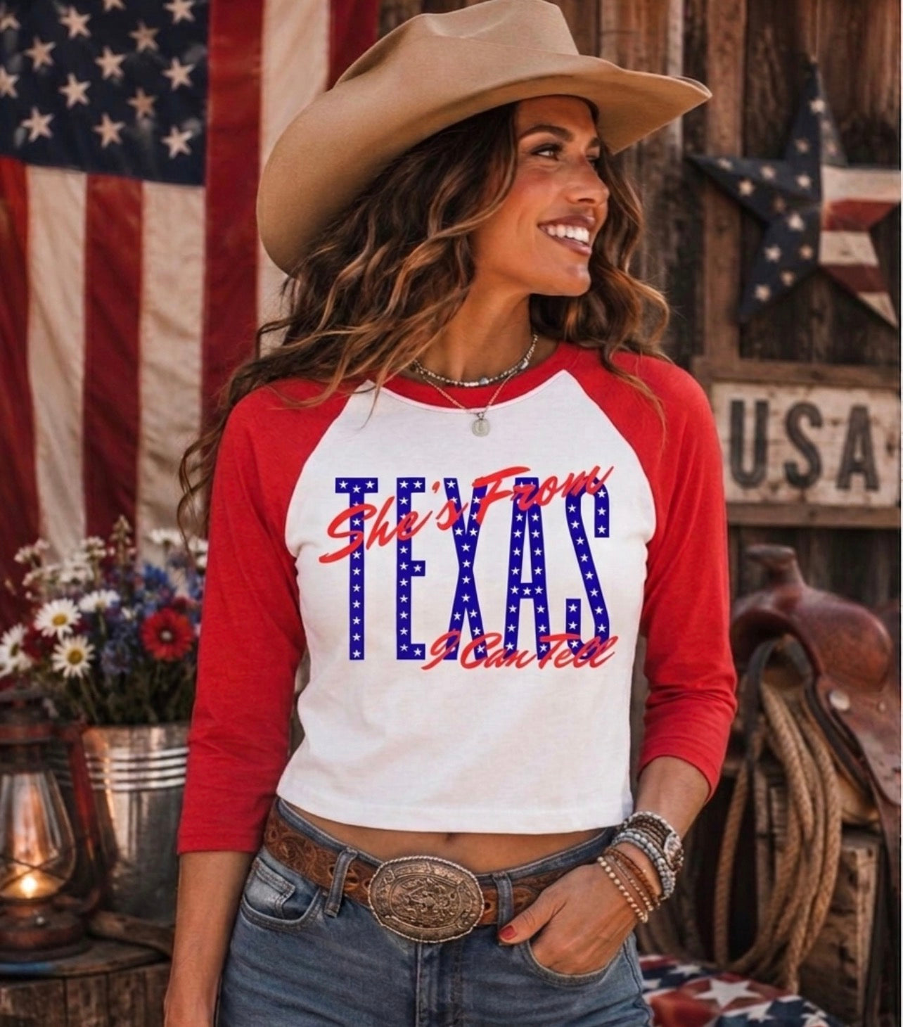 She’s From Texas Varsity Tee