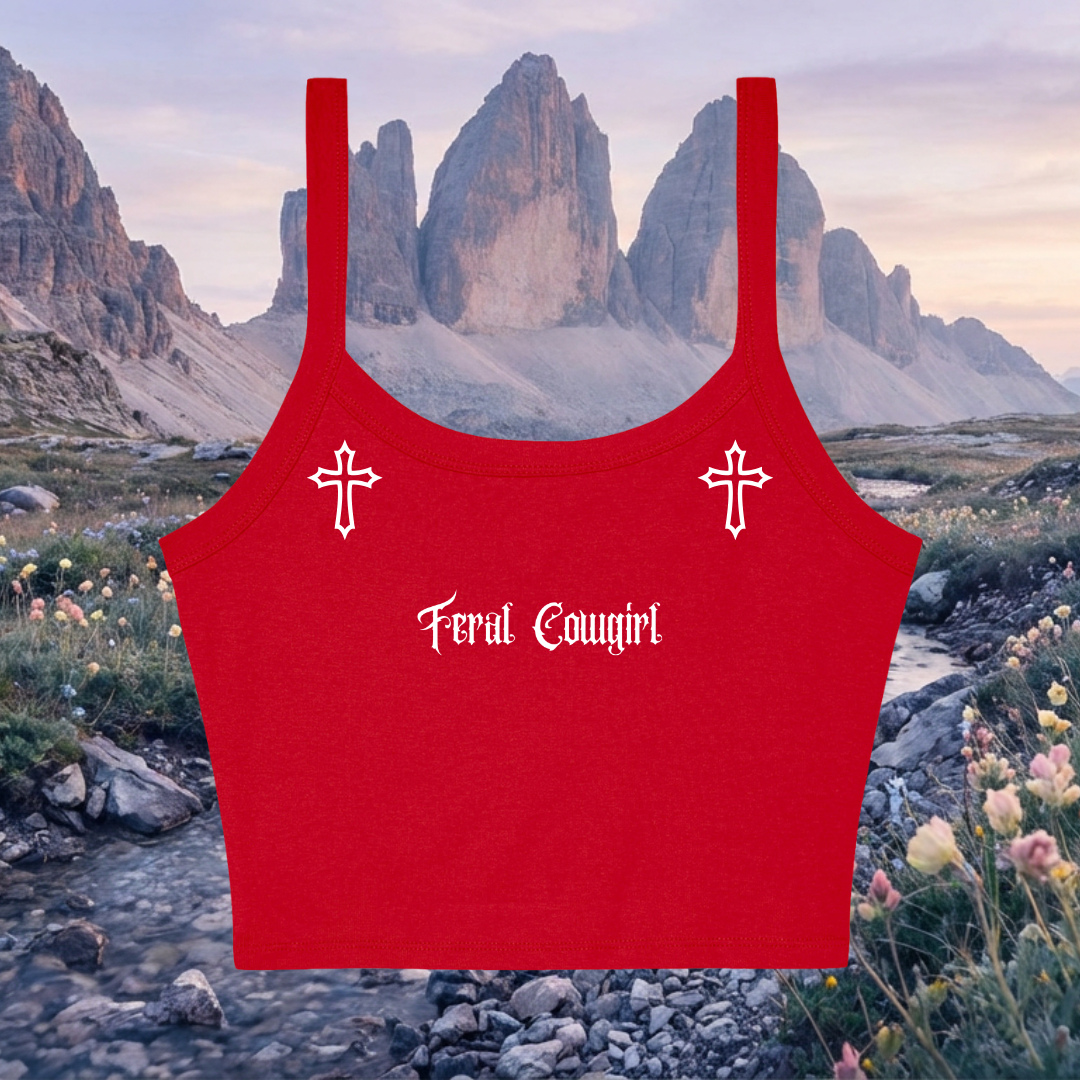 Feral Cowgirl Micro Rib Spaghetti Strap Tank