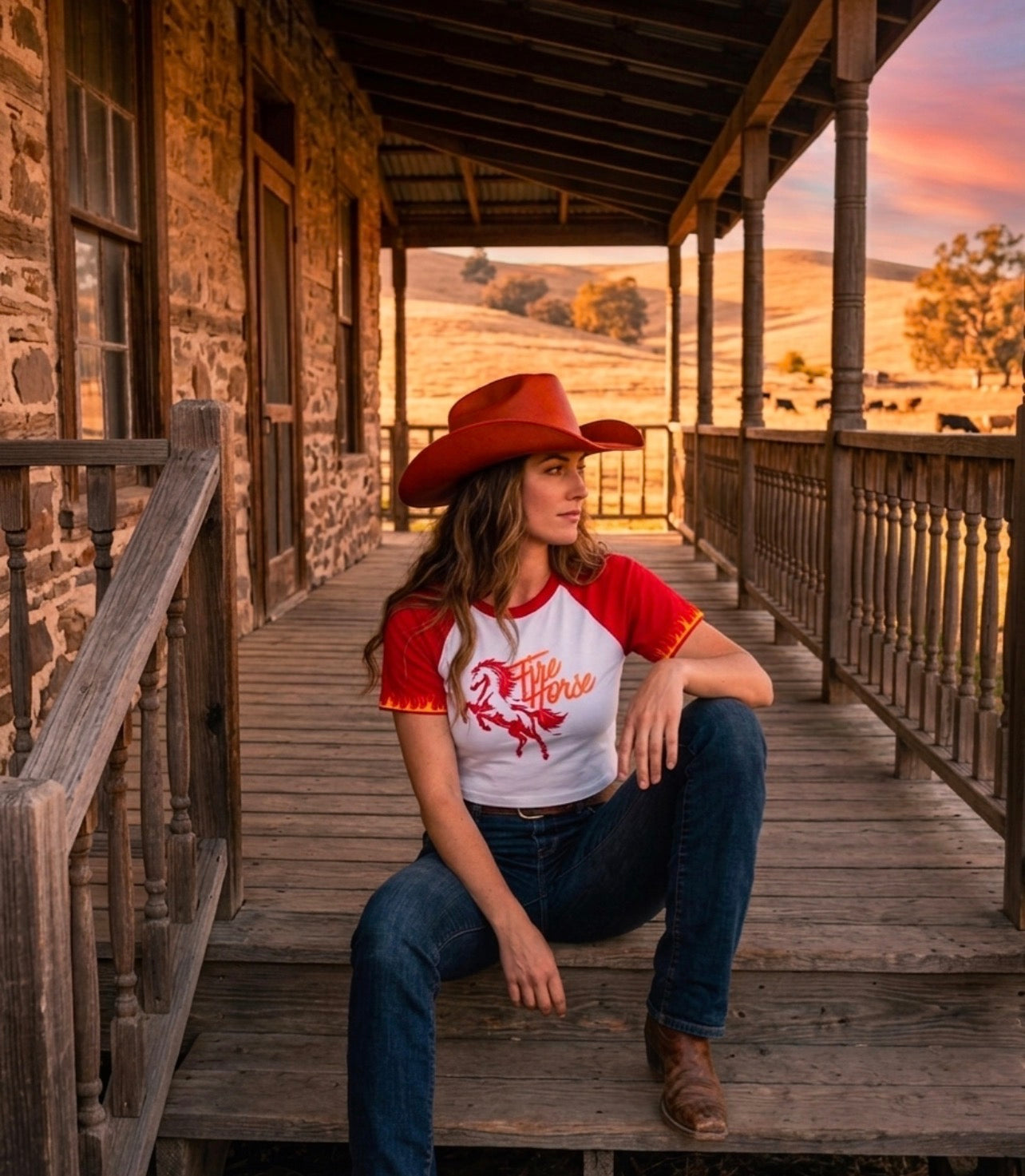 Fire Horse Micro Rib Baby T-Shirt