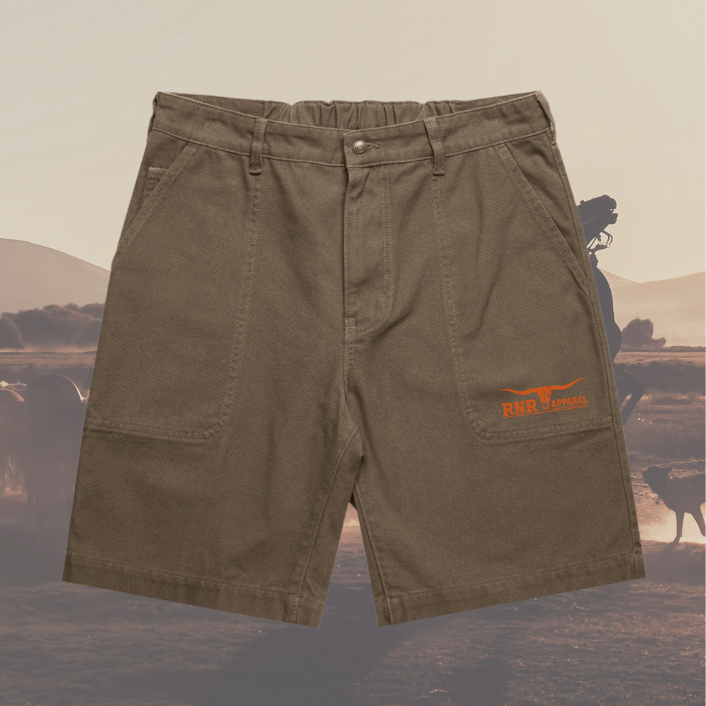 RNR Longhorn Duck Canvas Shorts
