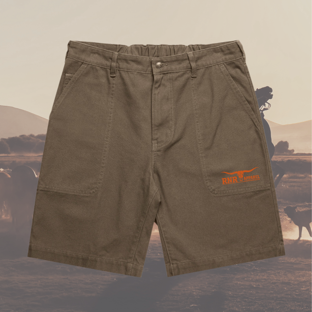 RNR Longhorn Duck Canvas Shorts