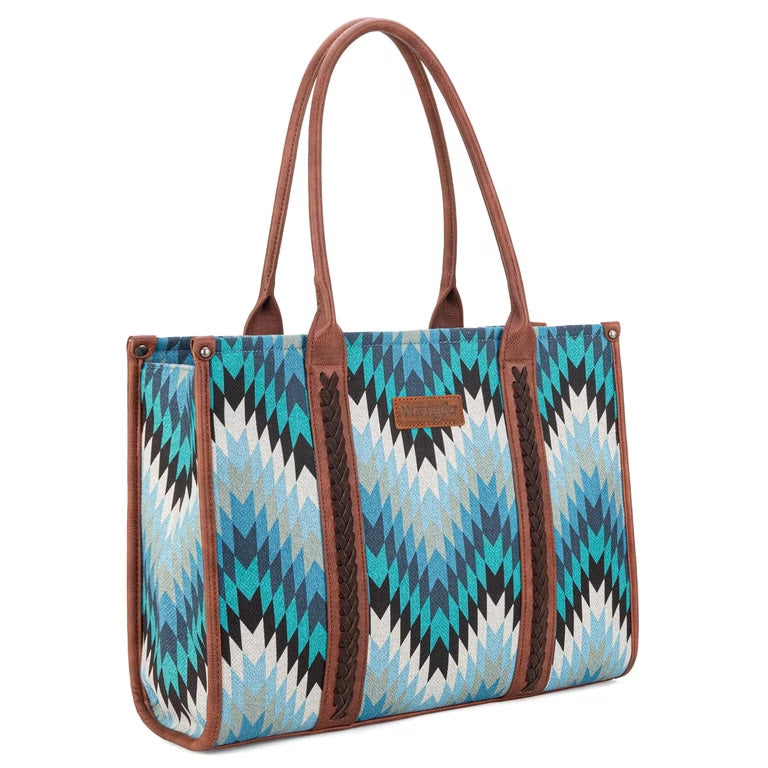 Wrangler Southwestern Pattern Wide Tote - Jean