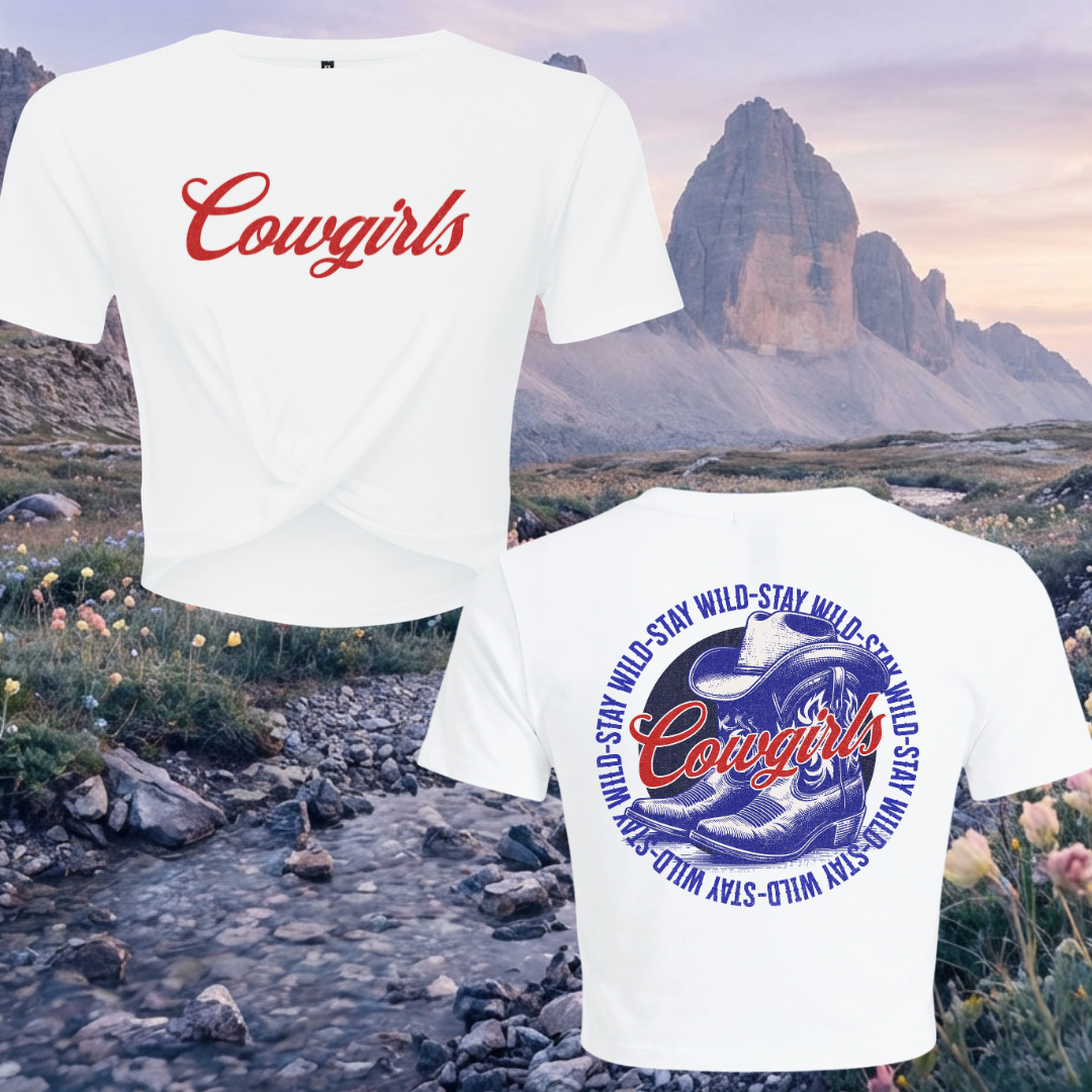 Cowgirls Stay Wild Twist Top Crop
