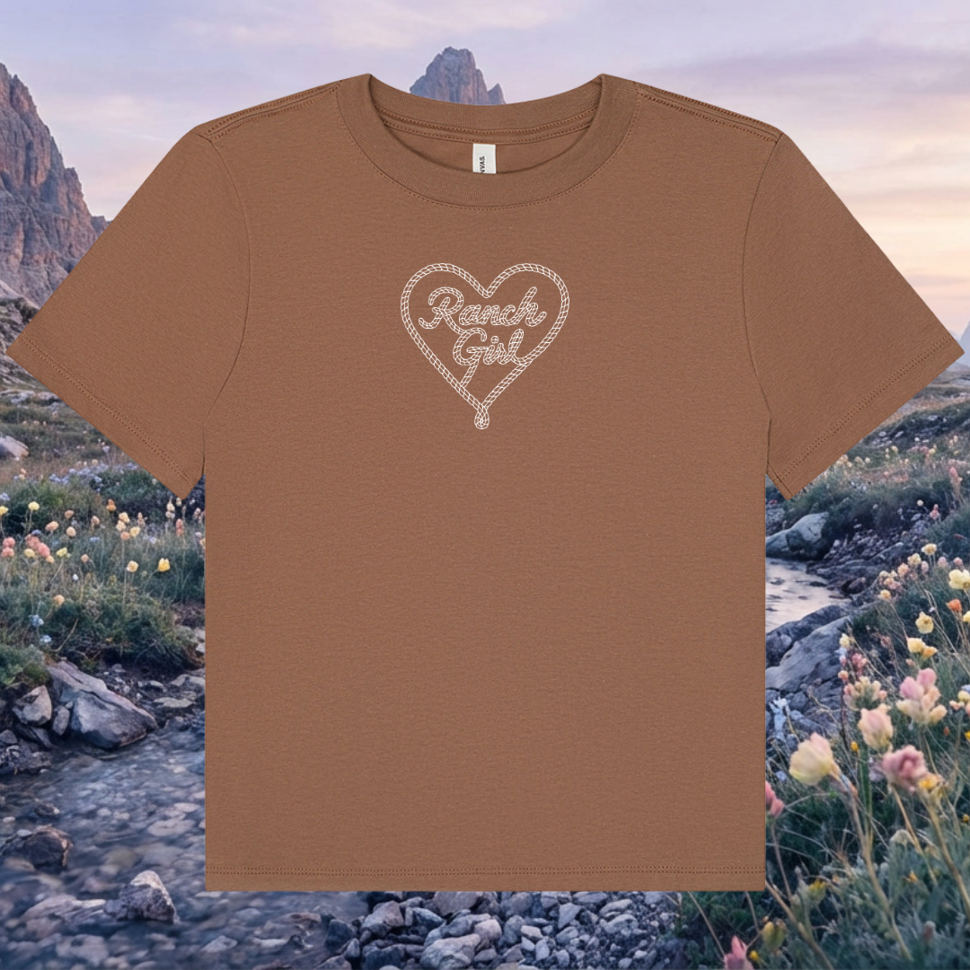 Ranch Girl Rope Heart Boxy Tee