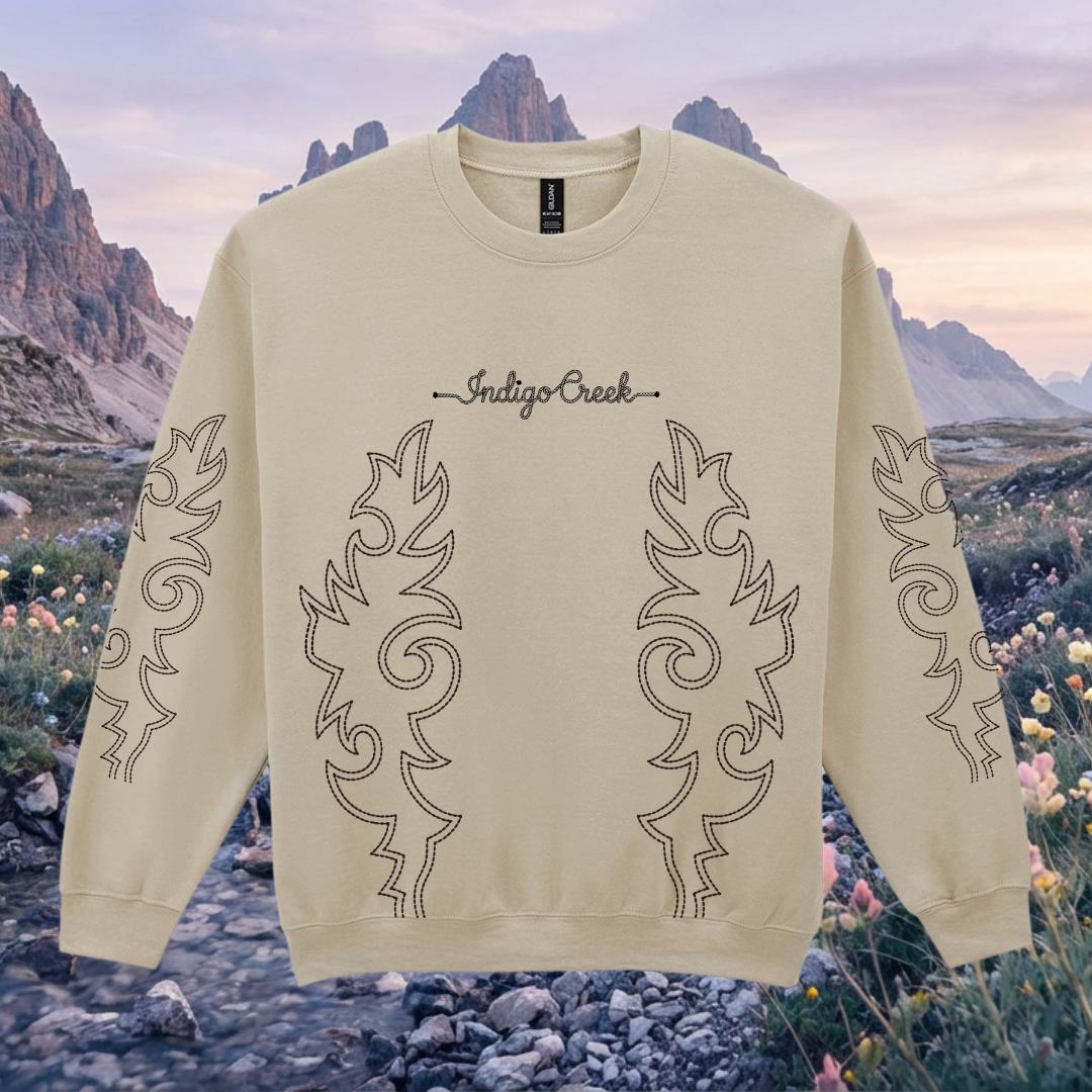 Boot Stitch Print Sweatshirt