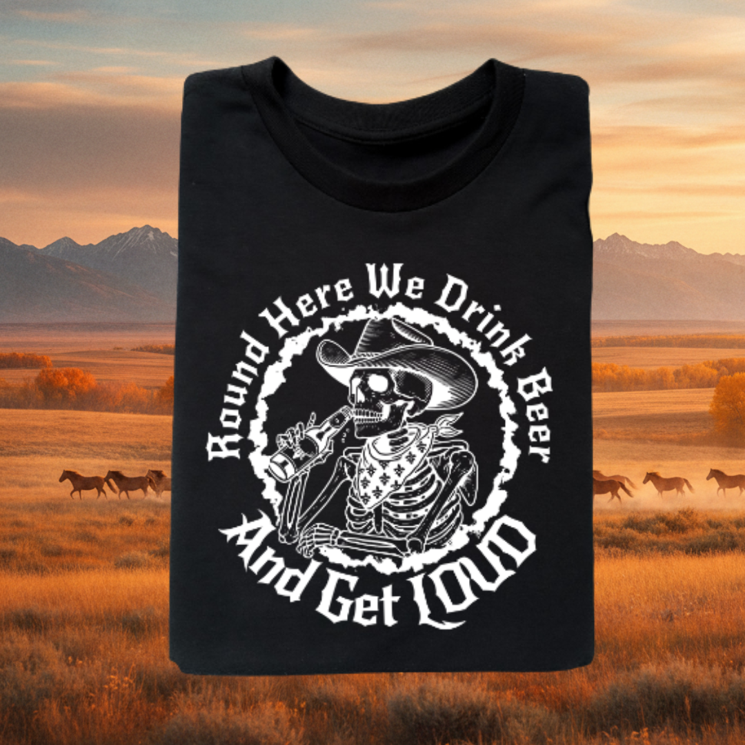 The "Get Loud" Cowboy Skeleton Tee - The Core Collection