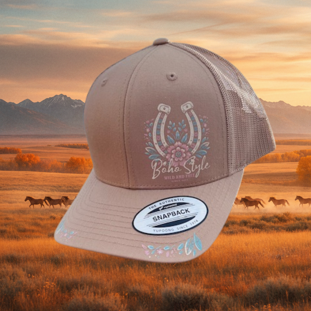 Boho Horseshoe Trucker Hat