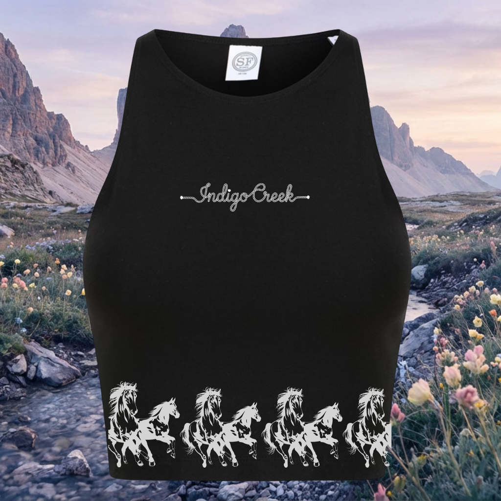 Running Horses Crop Top
