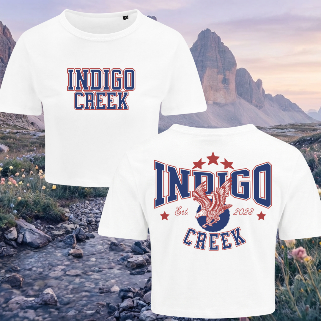 Indigo Creek College Crop Top