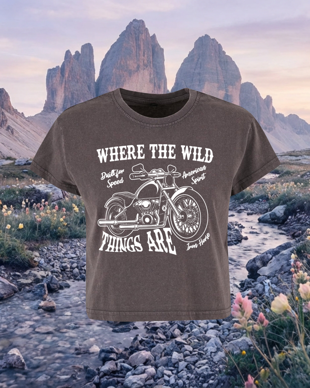 Where The Wild Things Acid Wash Crop Top