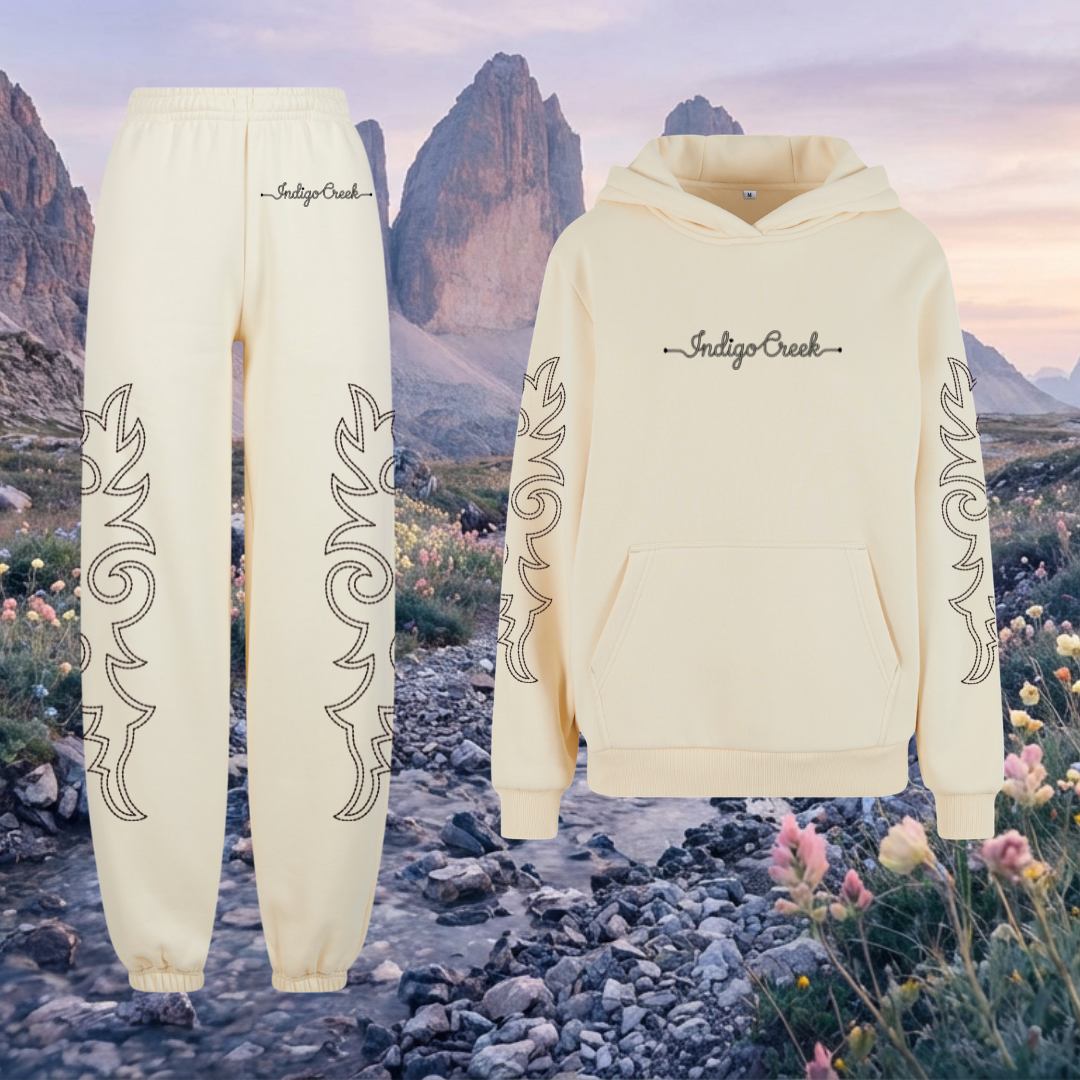Boot Stitch Print Oversized Jogger Set